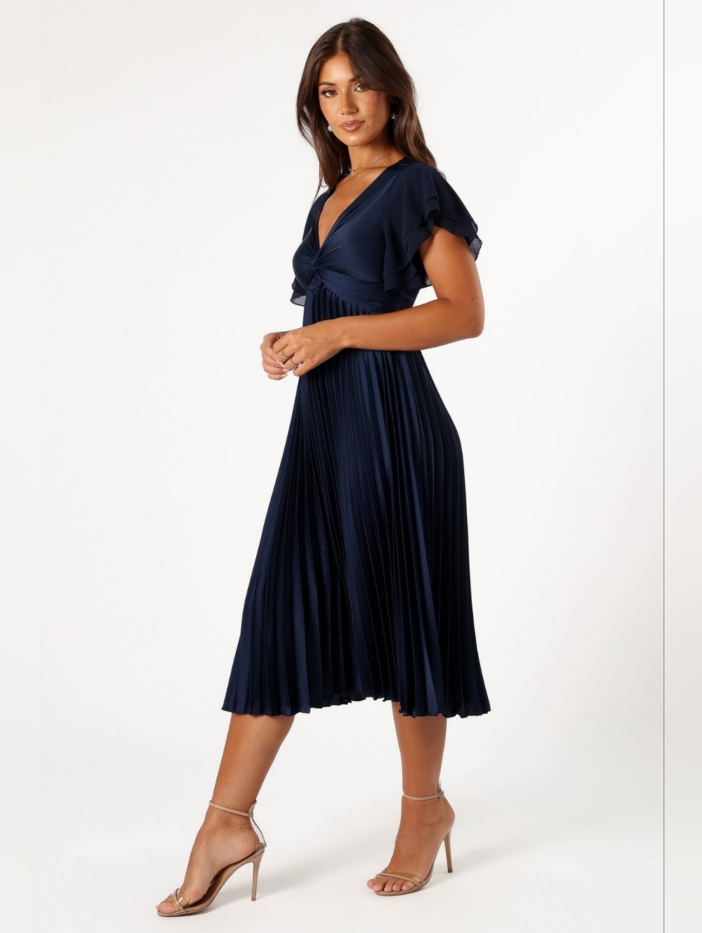 Petal & Pup • Nova Flutter Sleeve Midi Dress Navy Size XL - Picture 2 of 16